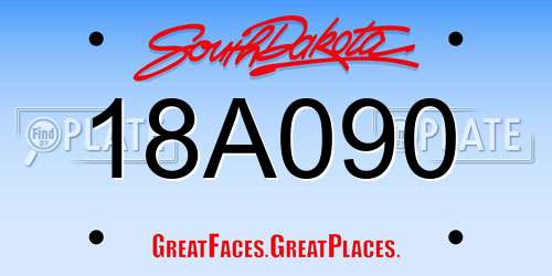 18A090 South Dakota License Plate