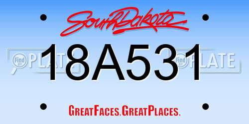 18A531 South Dakota License Plate