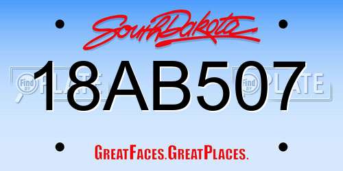 18AB507 South Dakota License Plate
