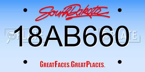18AB660 South Dakota License Plate