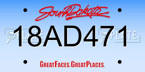 18AD471 South Dakota License Plate