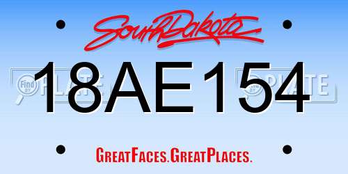 18AE154 South Dakota License Plate