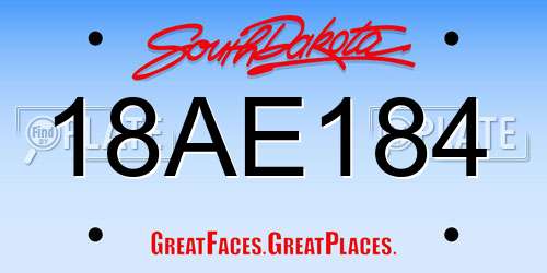 18AE184 South Dakota License Plate