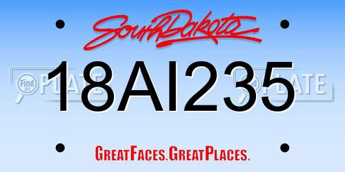 18AI235 South Dakota License Plate