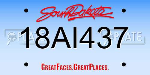 18AI437 South Dakota License Plate
