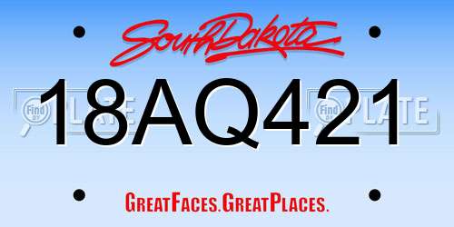 18AQ421 South Dakota License Plate