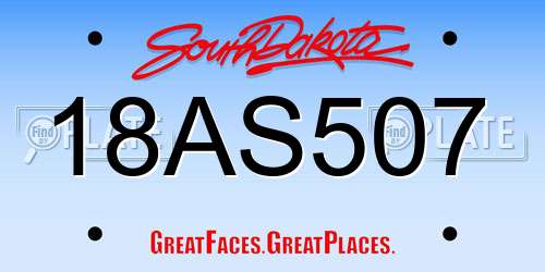 18AS507 South Dakota License Plate