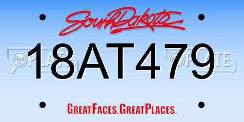 18AT479 South Dakota License Plate