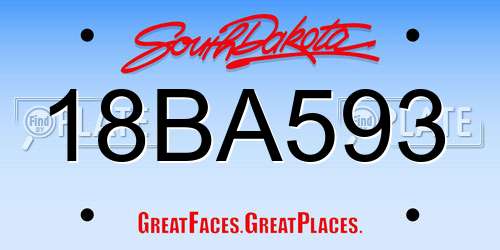 18BA593 South Dakota License Plate