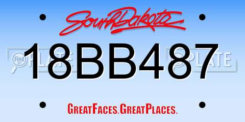 18BB487 South Dakota License Plate
