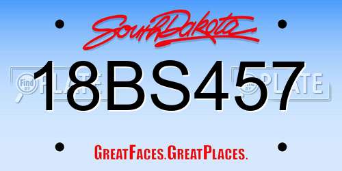 18BS457 South Dakota License Plate