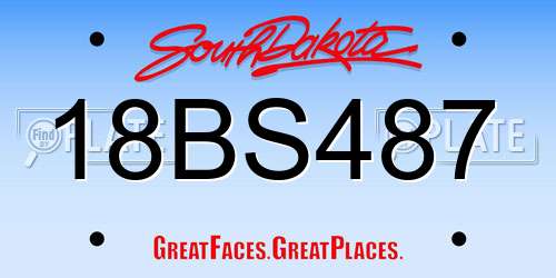 18BS487 South Dakota License Plate