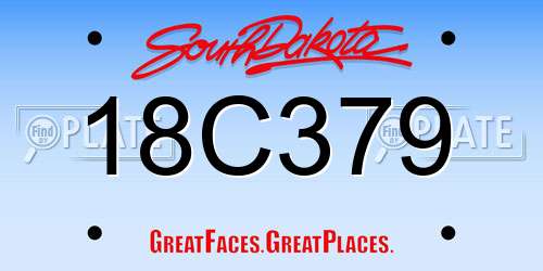 18C379 South Dakota License Plate