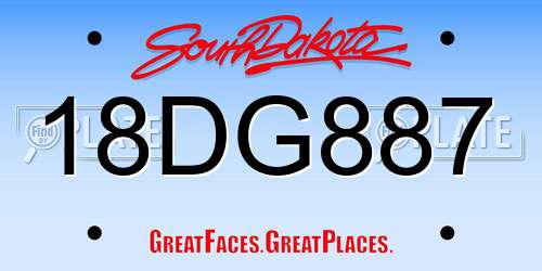 18DG887 South Dakota License Plate