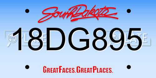 18DG895 South Dakota License Plate