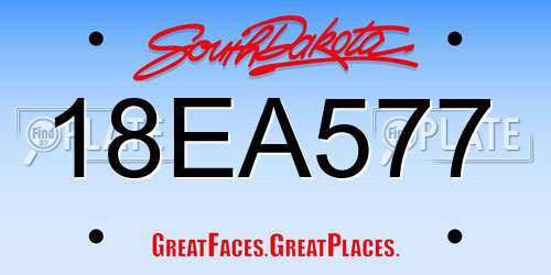 18EA577 South Dakota License Plate