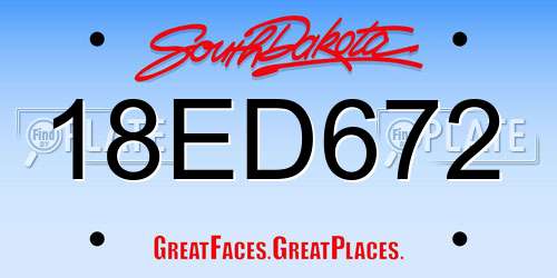 18ED672 South Dakota License Plate