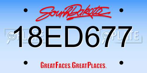 18ED677 South Dakota License Plate
