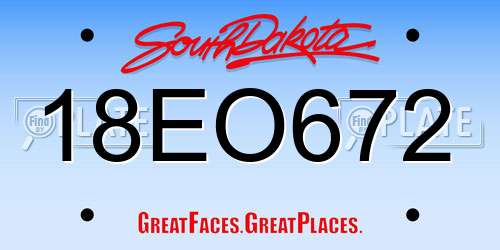 18EO672 South Dakota License Plate