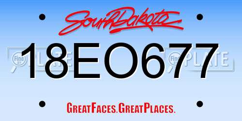 18EO677 South Dakota License Plate