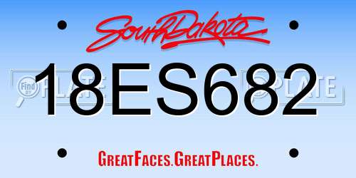18ES682 South Dakota License Plate