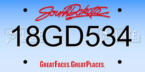 18GD534 South Dakota License Plate