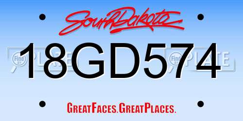 18GD574 South Dakota License Plate