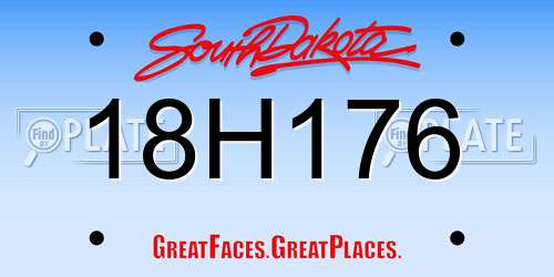 18H176 South Dakota License Plate