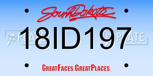 18ID197 South Dakota License Plate