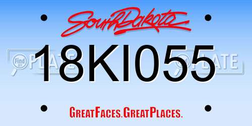 18KI055 South Dakota License Plate