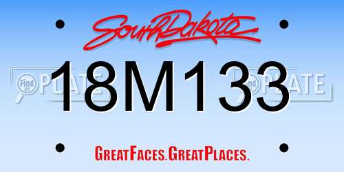 18M133 South Dakota License Plate