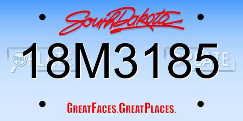 18M3185 South Dakota License Plate