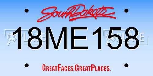 18ME158 South Dakota License Plate