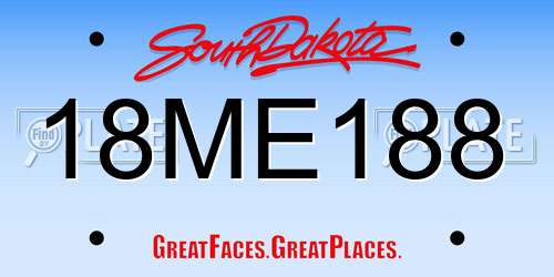 18ME188 South Dakota License Plate