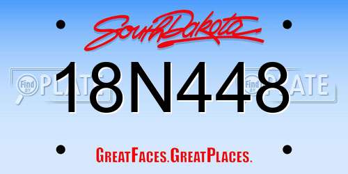 18N448 South Dakota License Plate