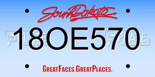 18OE570 South Dakota License Plate