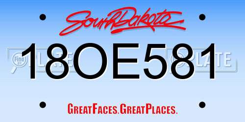 18OE581 South Dakota License Plate