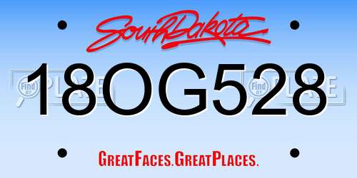 18OG528 South Dakota License Plate