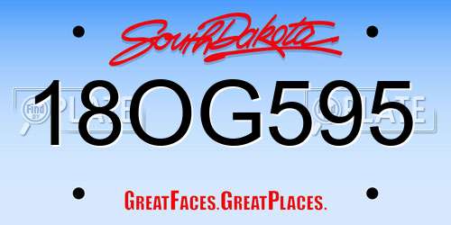 18OG595 South Dakota License Plate