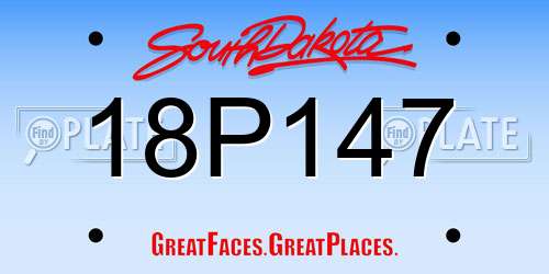 18P147 South Dakota License Plate