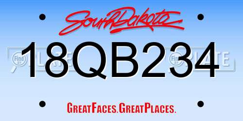 18QB234 South Dakota License Plate