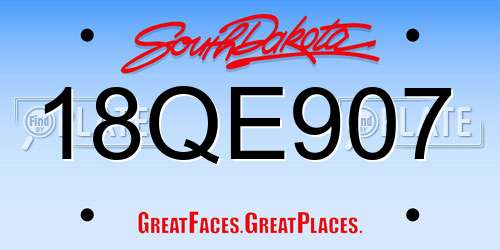 18QE907 South Dakota License Plate