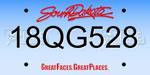 18QG528 South Dakota License Plate