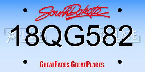 18QG582 South Dakota License Plate