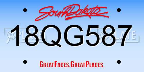 18QG587 South Dakota License Plate