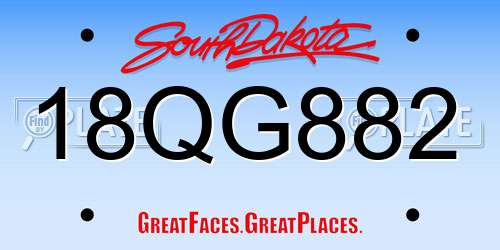 18QG882 South Dakota License Plate