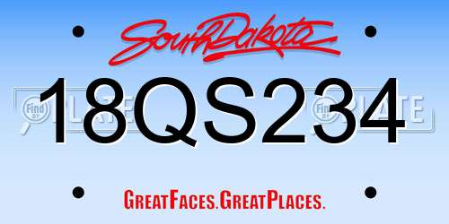 18QS234 South Dakota License Plate
