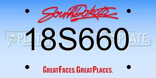 18S660 South Dakota License Plate