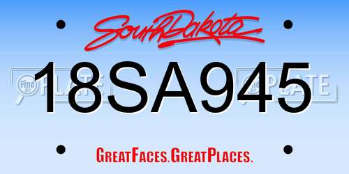 18SA945 South Dakota License Plate