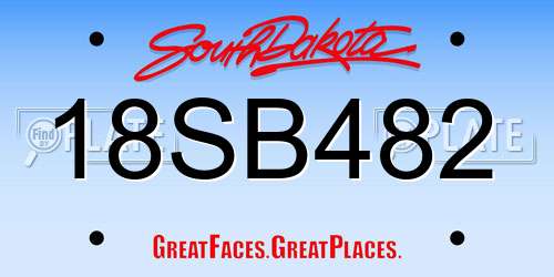18SB482 South Dakota License Plate